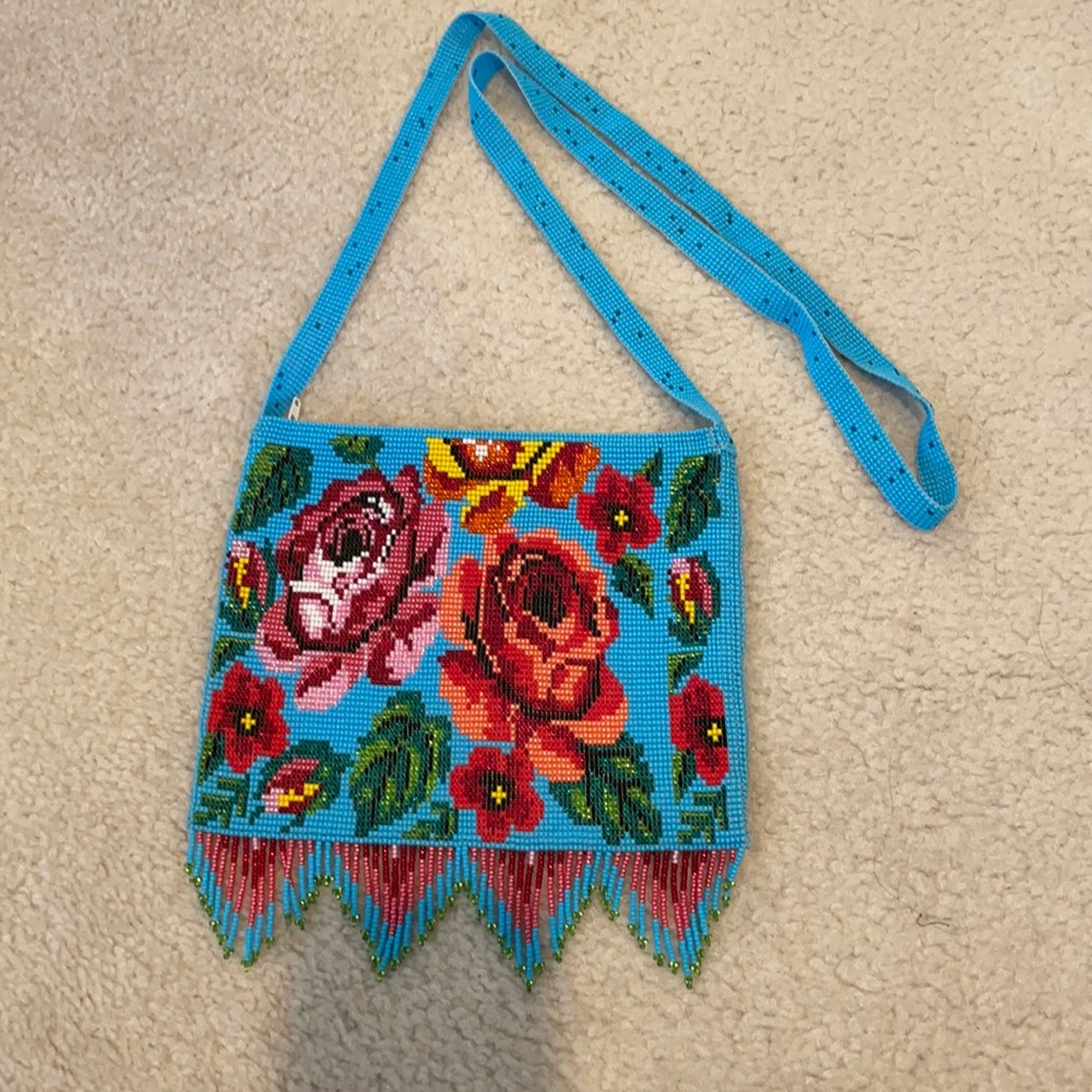 Hand beaded purse from Chiapas, Mexico